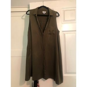 Olive green swing dress